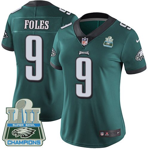 Nike Eagles #9 Nick Foles Midnight Green Team Color Super Bowl LII Champions Women's Stitched NFL Vapor Untouchable Limited Jersey - Click Image to Close